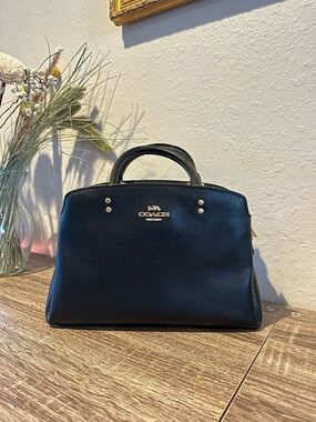 Coach Black Leather Mini Lillie Carryall